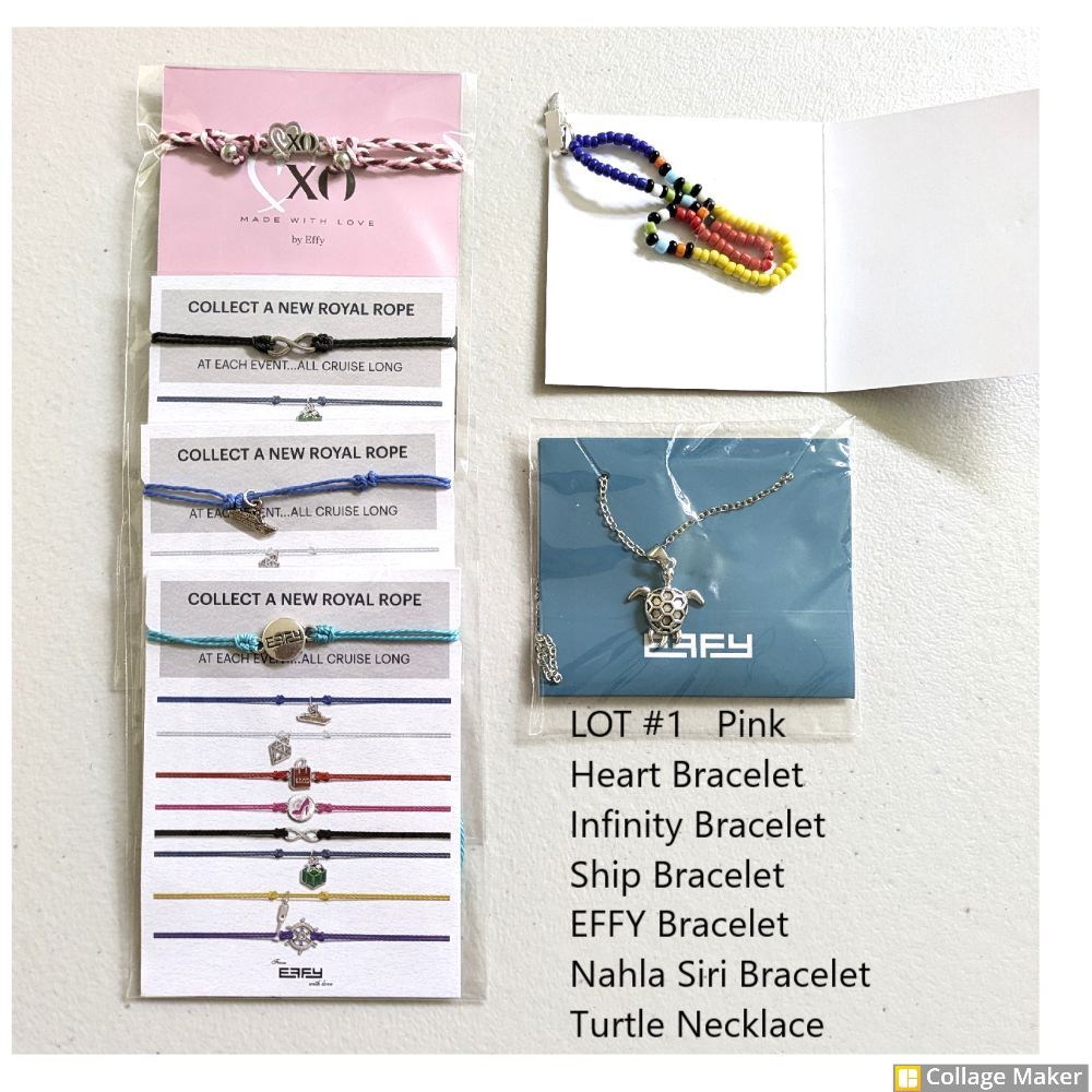 EFFY Lot of 6 Pieces: 4 Rope Charm Bracelets Nahla Siri Bracelet Turtle Necklace